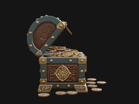 Treasure Chest Model Design 5 - 3D Print Model 3D Druckmodell