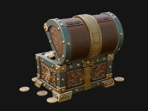 Treasure Chest Model Design 5 - 3D Print Model 3D Druckmodell