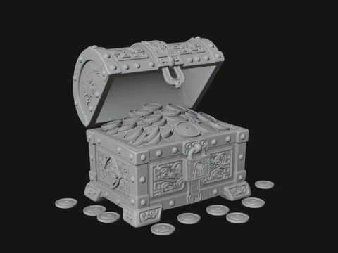Treasure Chest Model Design 5 - 3D Print Model 3D Druckmodell