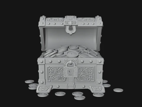 Treasure Chest Model Design 5 - 3D Print Model 3D Druckmodell
