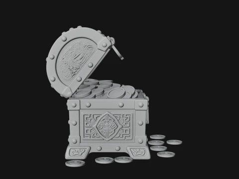 Treasure Chest Model Design 5 - 3D Print Model 3D Druckmodell