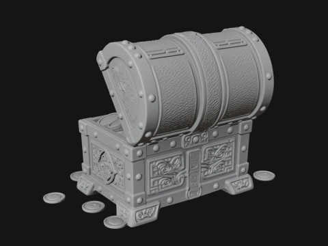 Treasure Chest Model Design 5 - 3D Print Model 3D Druckmodell