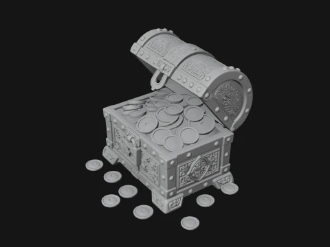 Treasure Chest Model Design 5 - 3D Print Model 3D Druckmodell