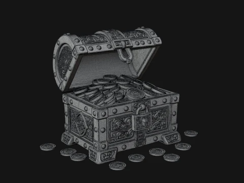 Treasure Chest Model Design 5 - 3D Print Model 3D Druckmodell