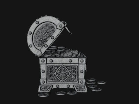 Treasure Chest Model Design 5 - 3D Print Model 3D Druckmodell