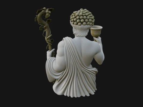 Dionysus with Wine Cup Statue Design 1 - 3D Print Model Modèles 3D en vedette