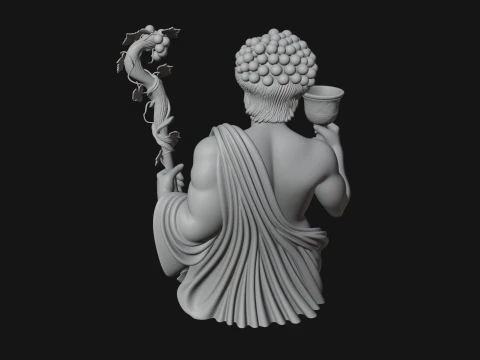 Dionysus with Wine Cup Statue Design 1 - 3D Print Model Modèles 3D en vedette