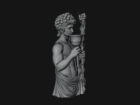 Dionysus with Wine Cup Statue Design 1 - 3D Print Model Modèles 3D en vedette