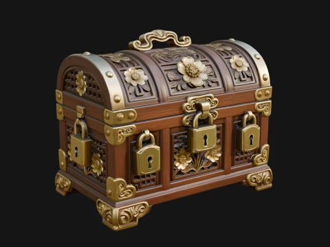 Treasure Chest Model Design 6 - 3D Print Model 3D Druckmodell