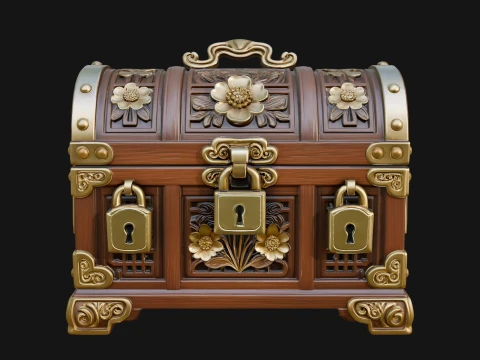 Treasure Chest Model Design 6 - 3D Print Model 3D Druckmodell