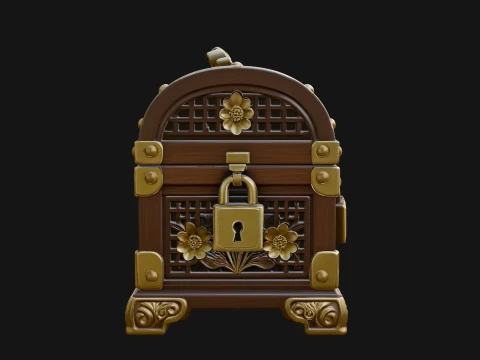 Treasure Chest Model Design 6 - 3D Print Model 3D Druckmodell