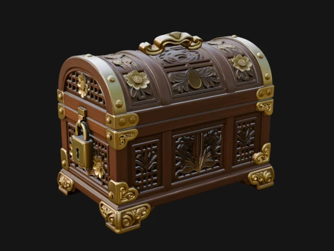 Treasure Chest Model Design 6 - 3D Print Model 3D Druckmodell