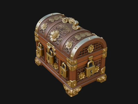 Treasure Chest Model Design 6 - 3D Print Model 3D Druckmodell