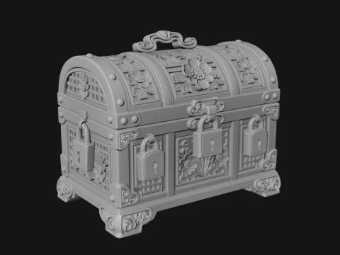 Treasure Chest Model Design 6 - 3D Print Model 3D Druckmodell