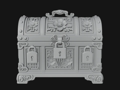 Treasure Chest Model Design 6 - 3D Print Model 3D Druckmodell