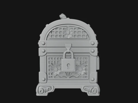 Treasure Chest Model Design 6 - 3D Print Model 3D Druckmodell