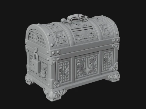 Treasure Chest Model Design 6 - 3D Print Model 3D Druckmodell