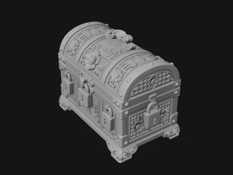 Treasure Chest Model Design 6 - 3D Print Model 3D Druckmodell