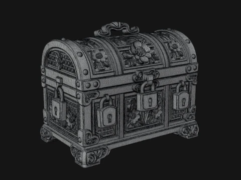 Treasure Chest Model Design 6 - 3D Print Model 3D Druckmodell