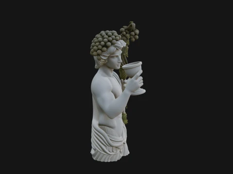 Dionysus with Wine Cup Statue Design 2 - 3D Print Model 3D Print Model