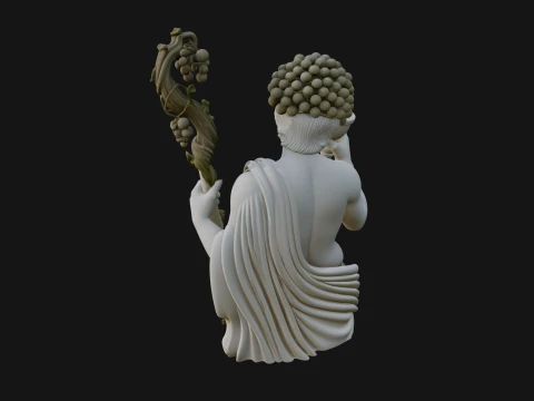 Dionysus with Wine Cup Statue Design 2 - 3D Print Model 3D Print Model