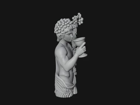 Dionysus with Wine Cup Statue Design 2 - 3D Print Model 3D Print Model