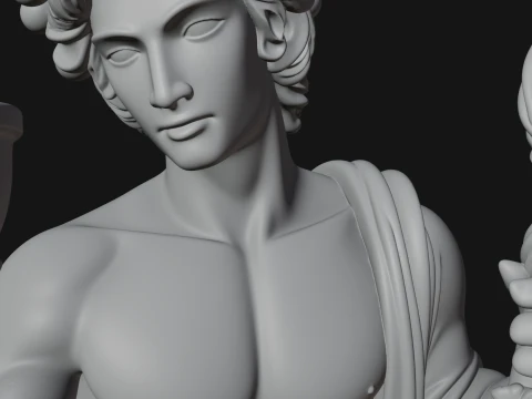 Dionysus with Wine Cup Statue Design 2 - 3D Print Model 3D Print Model