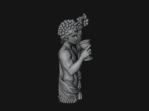 Dionysus with Wine Cup Statue Design 2 - 3D Print Model 3D Print Model