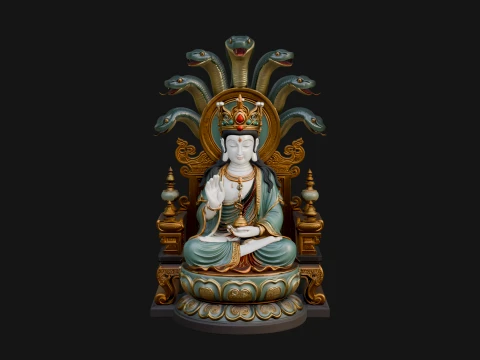 Naga Canopy Deity Statue Design 3 - 3D Print Model 3D printmodel