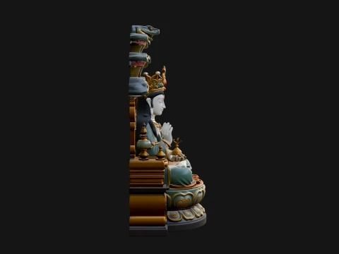 Naga Canopy Deity Statue Design 3 - 3D Print Model 3D printmodel