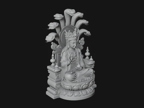 Naga Canopy Deity Statue Design 3 - 3D Print Model 3D printmodel