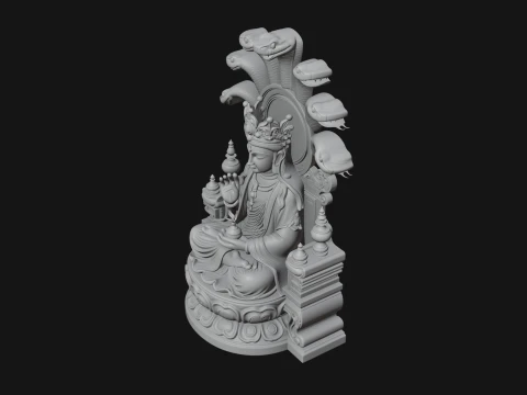 Naga Canopy Deity Statue Design 3 - 3D Print Model 3D printmodel