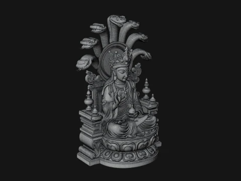 Naga Canopy Deity Statue Design 3 - 3D Print Model 3D printmodel