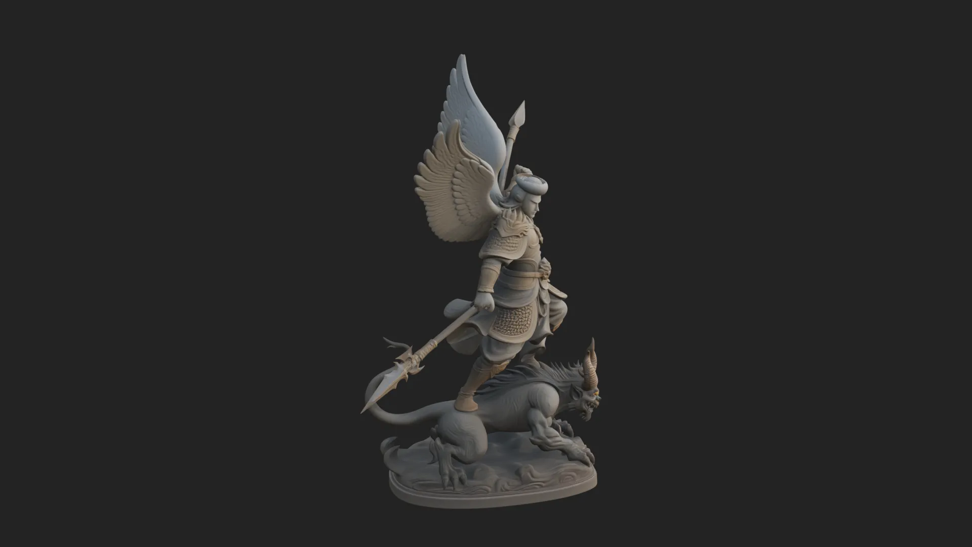 Archangel Michael Warrior Statue Design 16 - 3D Print Model 3D Print Model .c4d .max .obj .3ds .fbx .stl .blend 