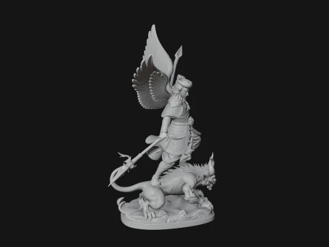 Archangel Michael Warrior Statue Design 16 - 3D Print Model 3D Print Model