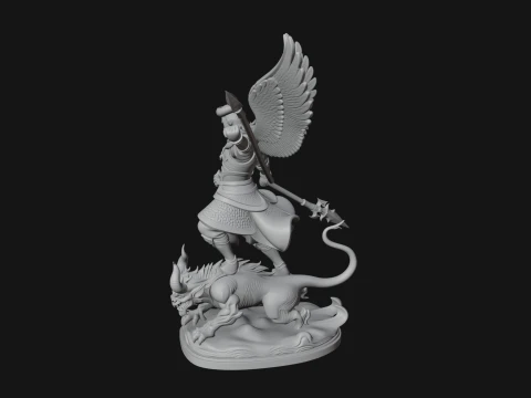 Archangel Michael Warrior Statue Design 16 - 3D Print Model 3D Print Model