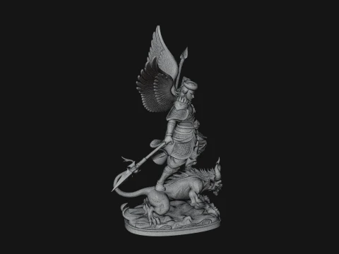 Archangel Michael Warrior Statue Design 16 - 3D Print Model 3D Print Model