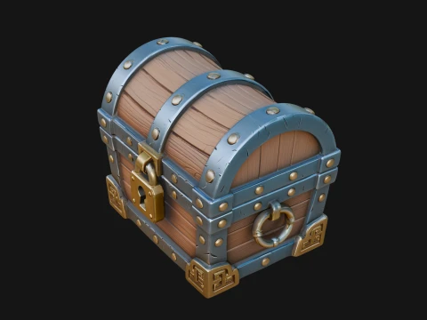 Treasure Chest Model Design 12 - 3D Print Model 3D Druckmodell