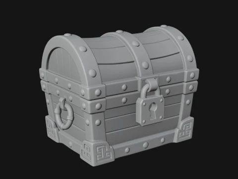 Treasure Chest Model Design 12 - 3D Print Model 3D Druckmodell