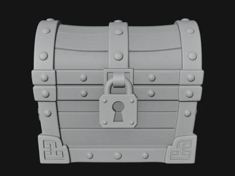 Treasure Chest Model Design 12 - 3D Print Model 3D Druckmodell