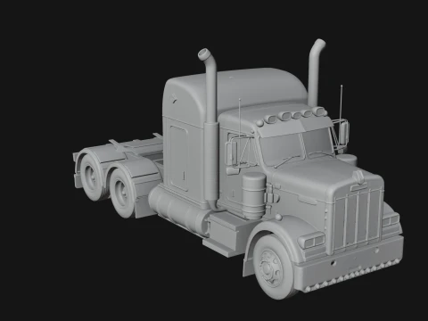 Semi Truck Model Design 3 - 3D Print Model 3D Print Model