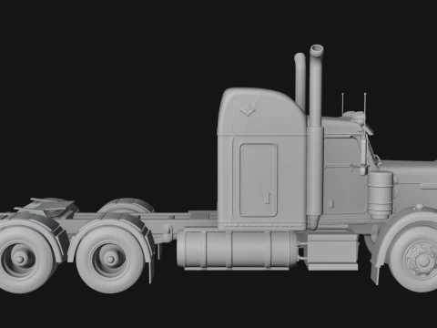 Semi Truck Model Design 3 - 3D Print Model 3D Print Model
