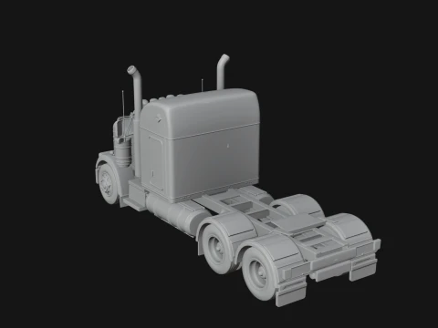 Semi Truck Model Design 3 - 3D Print Model 3D Print Model