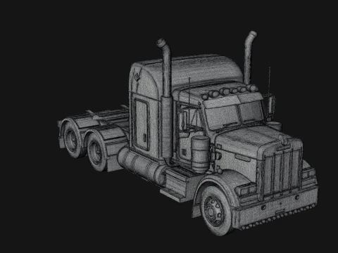Semi Truck Model Design 3 - 3D Print Model 3D Print Model
