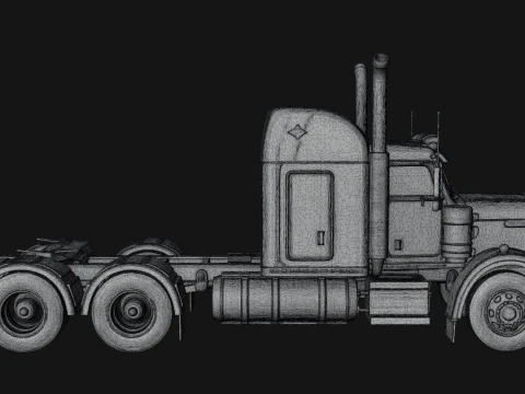 Semi Truck Model Design 3 - 3D Print Model 3D Print Model