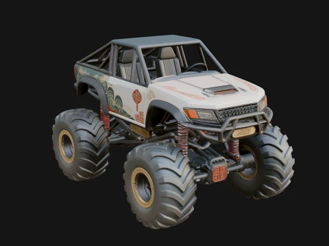 Monster Truck Model Design 2 - 3D Print Model 3D Print Model