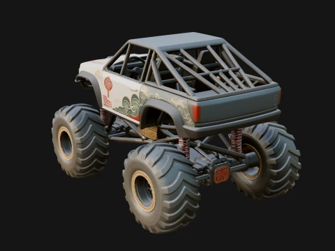 Monster Truck Model Design 2 - 3D Print Model 3D Print Model