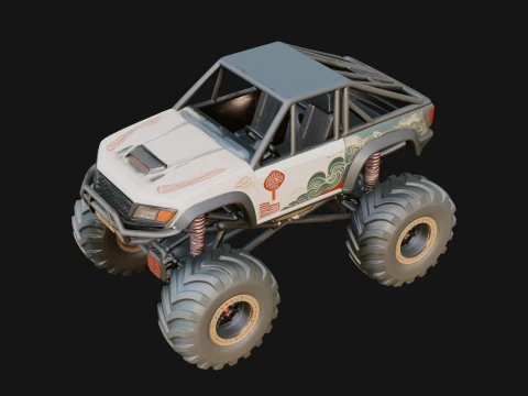 Monster Truck Model Design 2 - 3D Print Model 3D Print Model
