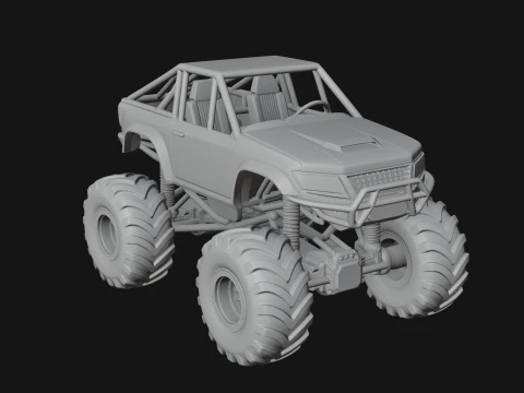 Monster Truck Model Design 2 - 3D Print Model 3D Print Model