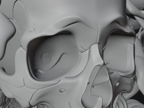 Rose Skull Relief Plaque Design 1 - 3D Print Model 3D Print Model